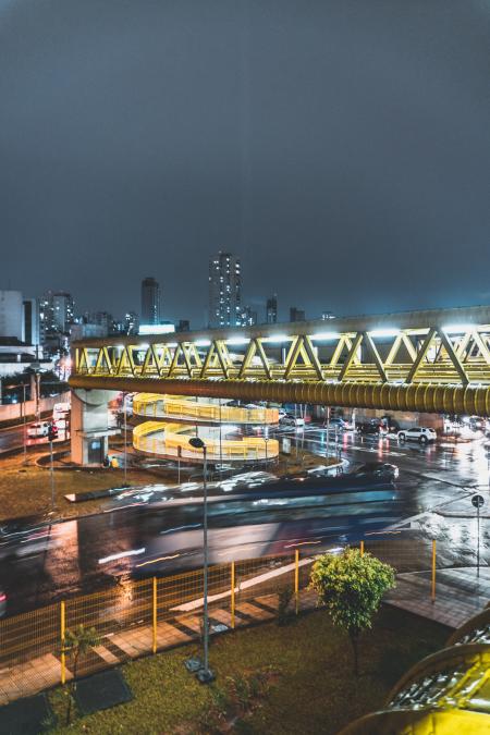 View of Illuminated City at Night