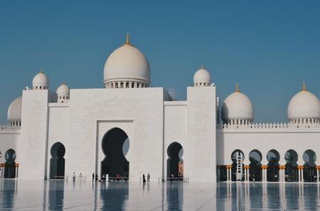 View of Mosque in City Against Clear Sky