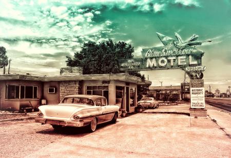 Vintage Car and Motel