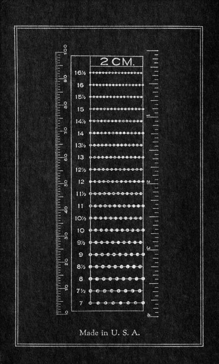 Vintage Cardboard Ruler - Inverted Black