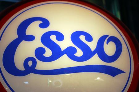 Vintage Esso oil company illuminated sign logo