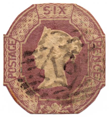Violet Embossed Queen Victoria Stamp