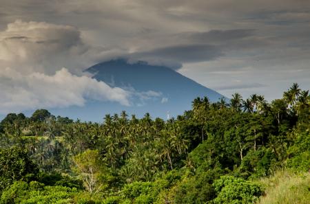 Volcano covered with Clouds