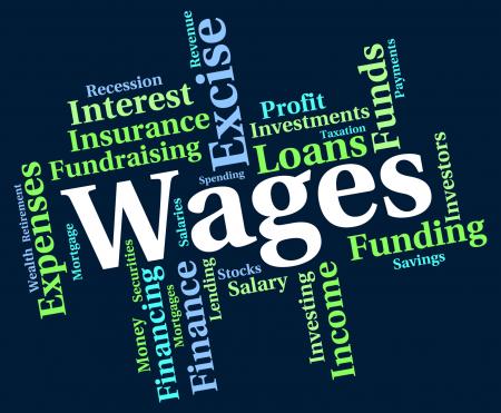 Wages Word Indicates Income Earn And Wordcloud