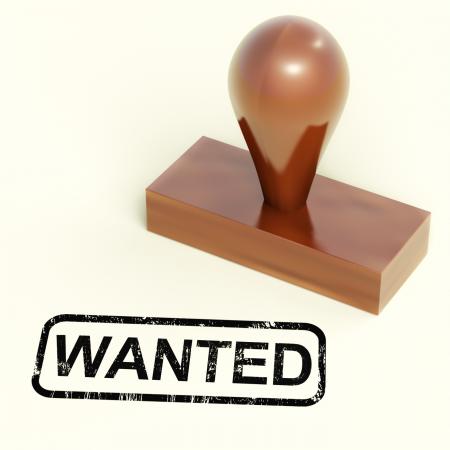 Wanted Rubber Stamp Shows Needed Required Or Seeking