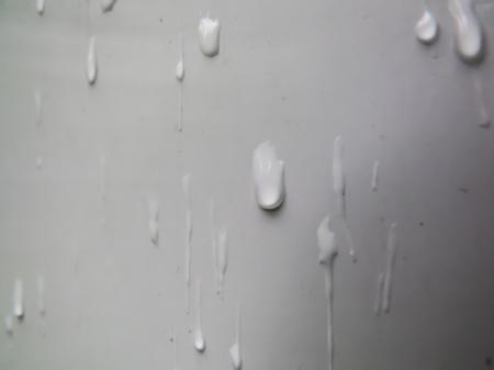 Water droplets on plastic doors
