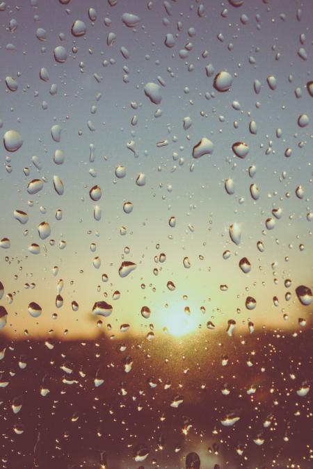 Water Drops on Glass during Daytime