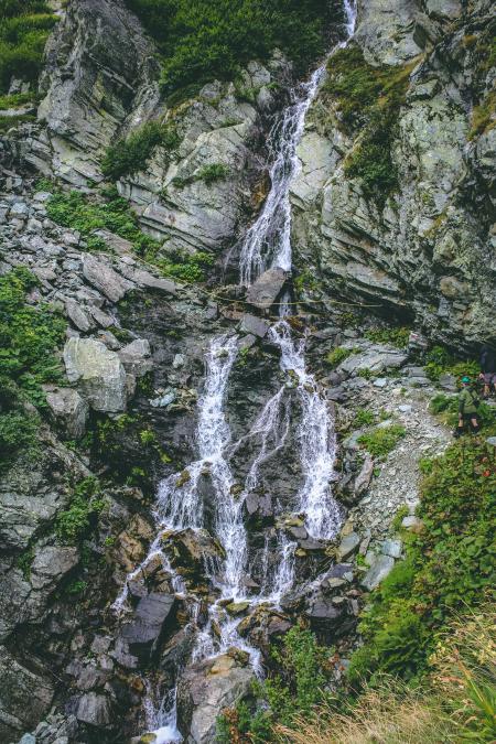 Waterfall Against the Rock