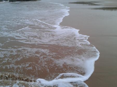 Waves breaking in the Beach