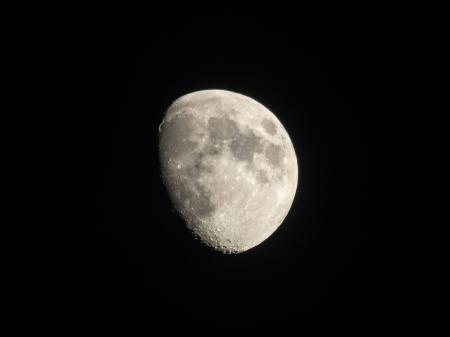 Waxing Gibbous Moon with Black Background