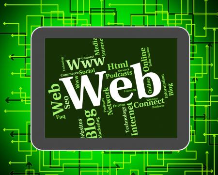 Web Word Represents Online Internet And Net