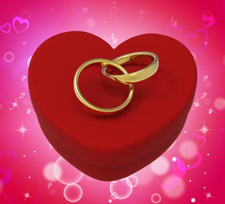 Wedding Rings On Heart Box Mean Romantic Proposal And Vows