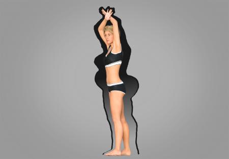 Weight Loss Concept - Woman Exercising to Lose Weight