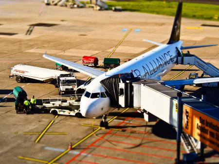 White Air Alliance Airplane on the Airport