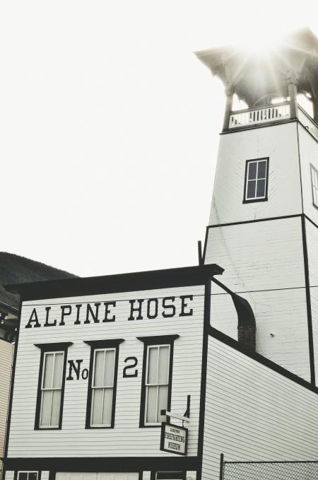 White and Black Alpine Hose Building