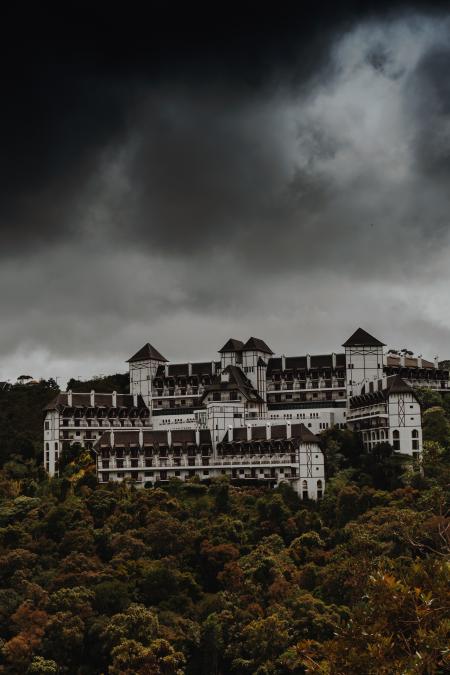 White and Black Concrete Castle