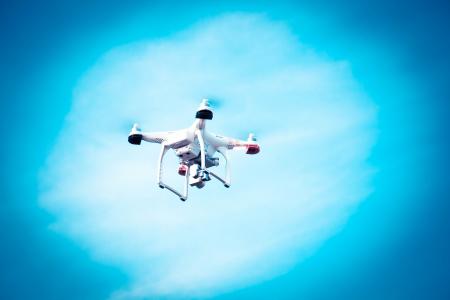 White and Black Quadcopter