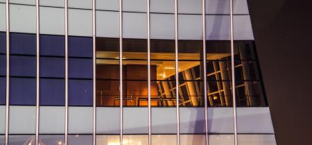 White and Blue Glass Window High Rise Building