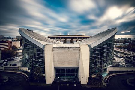 White and Gray Concrete Stadium