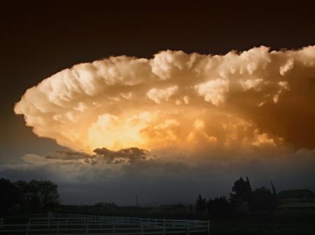 White and Yellow Cloudy Sky over Farm Lands
