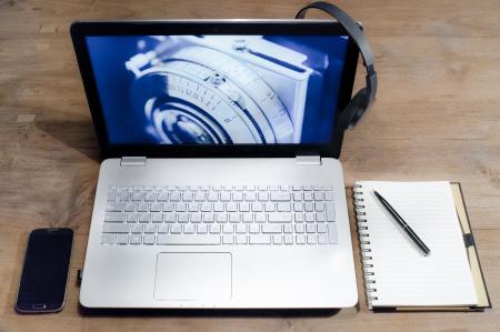 White Black Laptop Computer