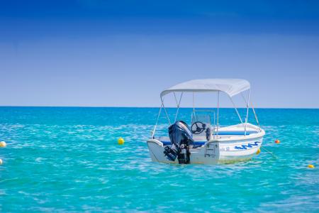 White Bow Rider Parked on the Body of Water