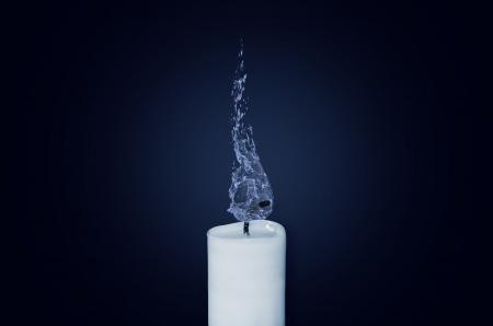 White Candle With Water Dew