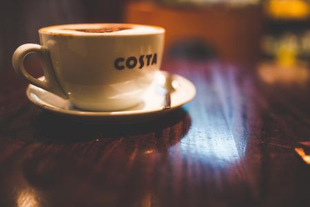 White Ceramic Cup and Saucer Latte