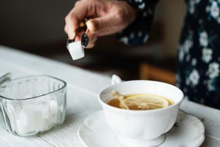 White Ceramic Teacup With Liquad