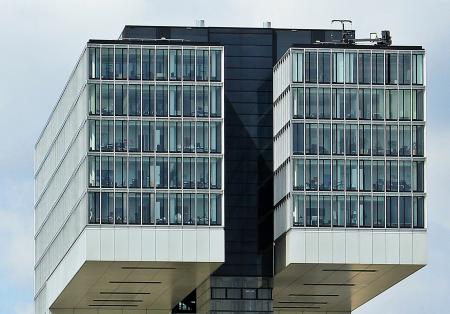 White Glass Window Concrete Separated High Rise Building