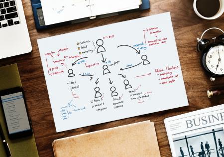 White Paper With People Diagram Print