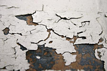 White peeling paint