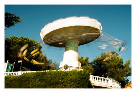 White Ride in Amusement Park