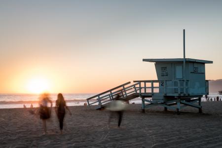 White Wooden Lifeguard Shed