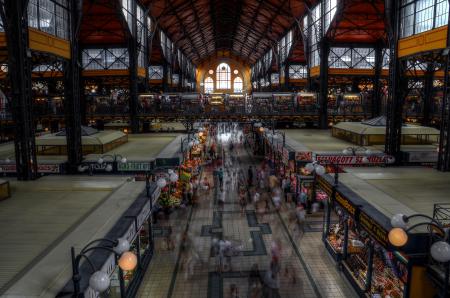 Wide Angle Photo of Gray and Black Train Station