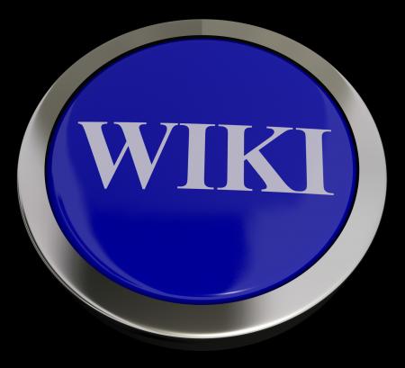 Wiki Button For Online Information Or Encyclopedia