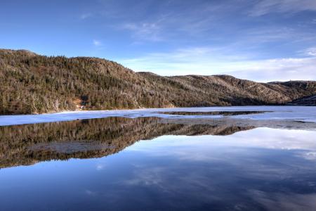 Winter lake reflection