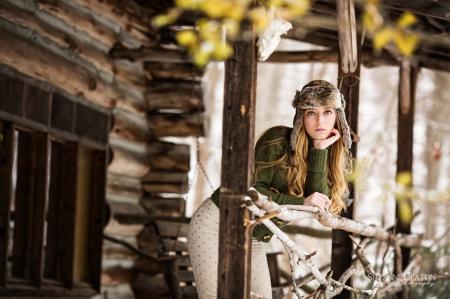 winter scene with girl