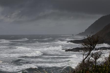 Winter storm , Oregon coast