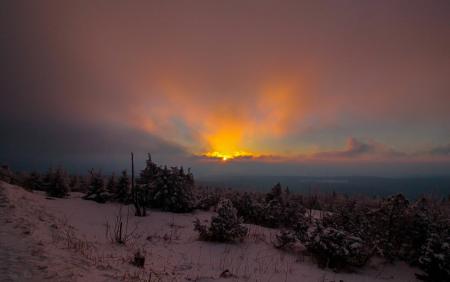 Winter Sunset in Fichtelberg