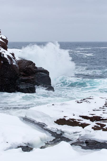 Winter wave and river