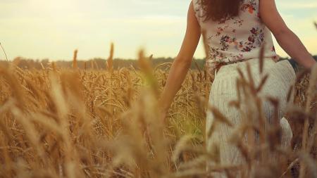 Woman Holding Wheat