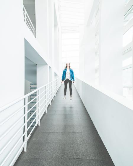 Woman in Blue Jacket