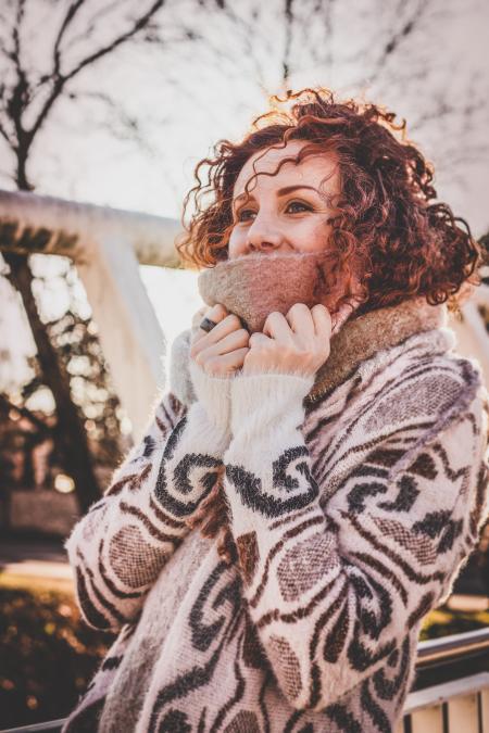 Woman in Brown Sweater