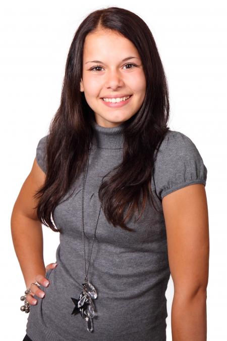 Woman in Gray Turtleneck Shirt Portrait