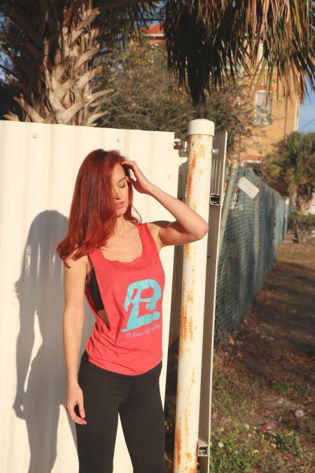 Woman in Pink Crew-neck Tank Top