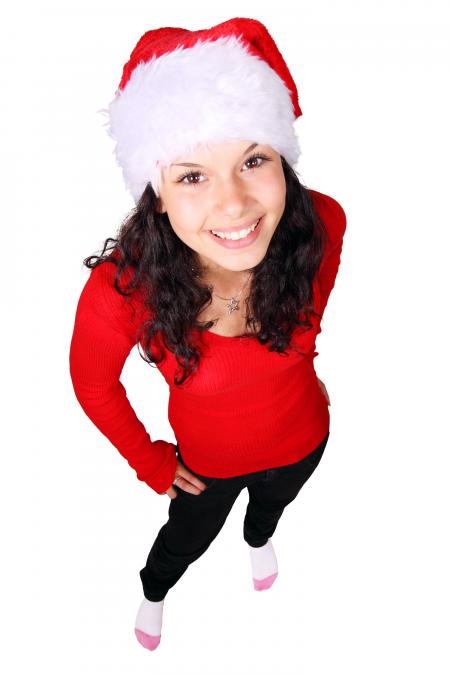 Woman in Red Long Sleeve Shirt