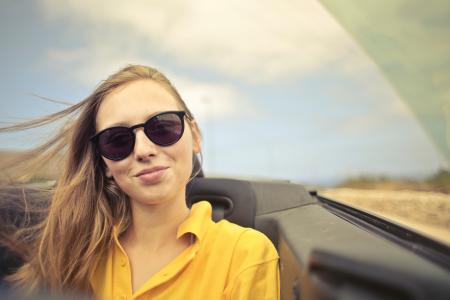 Woman in Yellow Collared Shirt