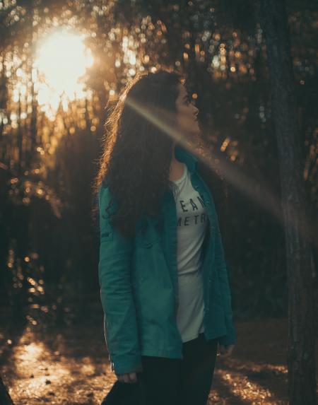 Woman Looking at the Trees