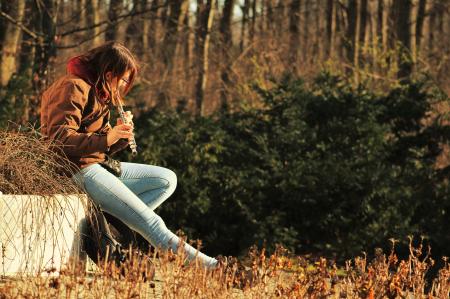 Woman Playing Flute